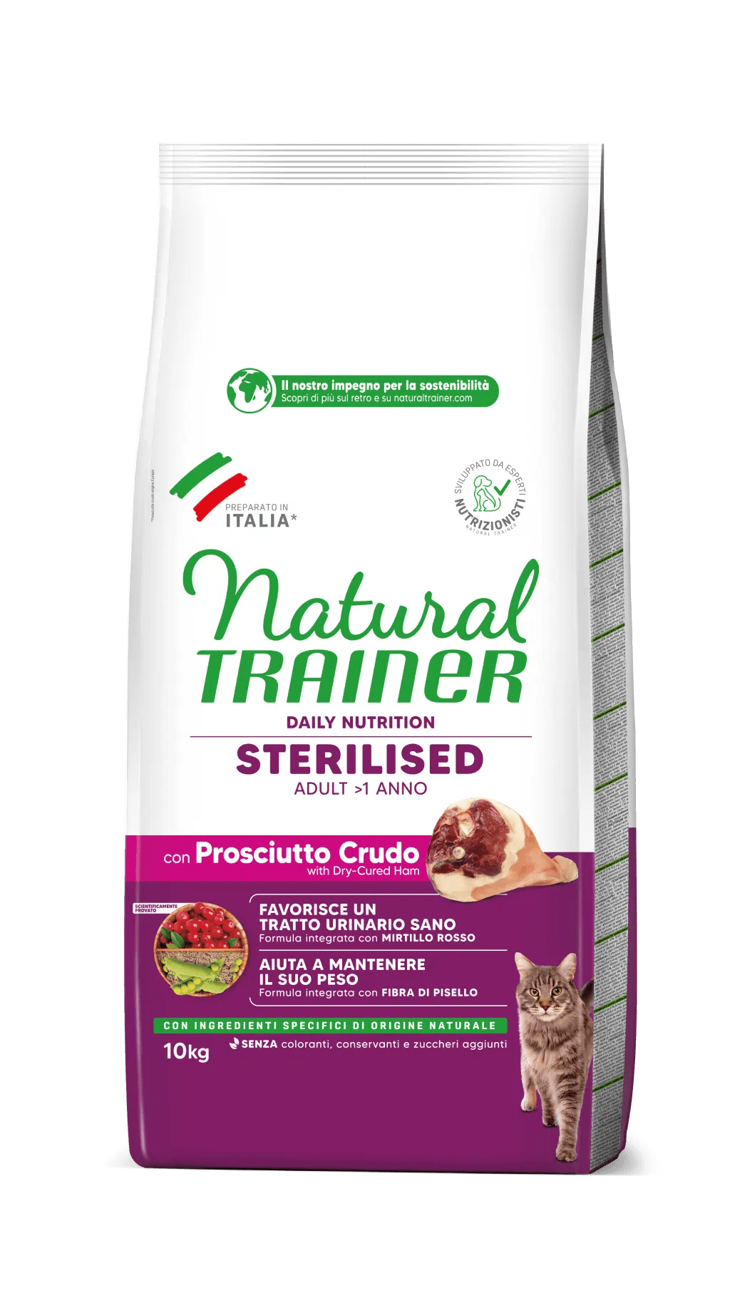Natural Trainer Cat DAILY NUTRITION STERILISED ADULT CON PROSCIUTTO CRUDO10 kg - immagine 2